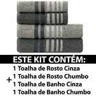 Jogo De Toalhas 4 Peças Banho + Rosto Algodão Dynamo Camesa E