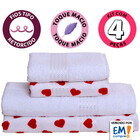 Jogo De Toalhas 4 Peças Banho E Rosto 100 Algodão Felpuda Doh