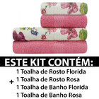 Jogo De Toalhas 4 Peças Banho E Rosto 100 Algodão Prisma Dohl