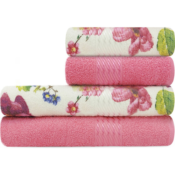 Jogo De Toalhas 4 Peças Banho E Rosto 100 Algodão Prisma Dohl