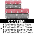 Jogo De Toalhas 4 Peças Banho E Rosto 100 Algodão Prisma Dohl