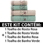 Jogo De Toalhas 4 Peças - Banho E Rosto Algodão Antipiling Yu