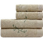 Jogo De Toalhas 4 Peças Banho E Rosto Algodão Antipiling Yuna