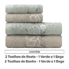 Jogo De Toalhas 4 Peças Banho E Rosto Algodão Antipiling Yuna