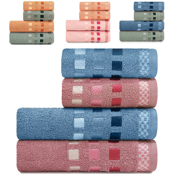 Jogo De Toalhas 4 Peças - Banho E Rosto Algodão Felpuda Caler