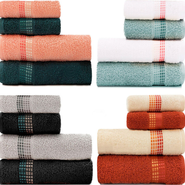 Jogo De Toalhas 4 Peças Banho E Rosto Algodão Felpuda Dimer K