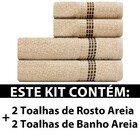 Jogo De Toalhas 4 Peças Banho E Rosto Algodão Felpuda Dimer K