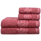 Jogo De Toalhas 4 Peças Feirão De Toalhas 360g/m² - Corações