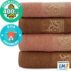 Jogo De Toalhas 4 Peças Siena Banhão E Rosto 100 Algodão Marc
