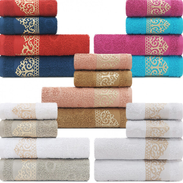 Jogo De Toalhas 4 Peças Siena Banhão E Rosto 100 Algodão Marc