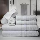 Jogo De Toalhas 6 Banhos 6 Rostos 6 Pisos Grande Grossa Az+br