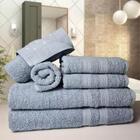 Jogo De Toalhas 6 Banhos 6 Rostos 6 Pisos Grande Grossa Az+re