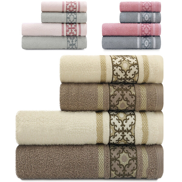 Jogo De Toalhas Abrantes Com 4 Peças Banho E Rosto Karsten