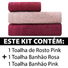 Jogo De Toalhas Banhão + Rosto 3 Peças Premium 100% Algodão U