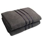 Jogo De Toalhas Banho E Rosto 2 Peças Chumbo 100% Algodão Flo