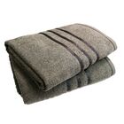 Jogo De Toalhas Banho E Rosto 2 Peças Chumbo 100% Algodão Flo