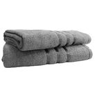 Jogo De Toalhas Banho E Rosto 2 Peças Chumbo 100% Algodão Flo