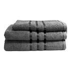 Jogo De Toalhas Banho E Rosto 2 Peças Chumbo 100% Algodão Flo