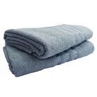 Jogo De Toalhas Banho E Rosto 4 Peças Azul 100% Algodão Flore