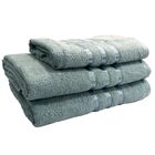 Jogo De Toalhas Banho E Rosto 4 Peças Azul 100% Algodão Flore