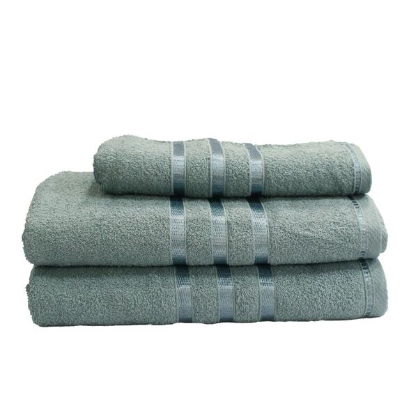 Jogo De Toalhas Banho E Rosto 4 Peças Azul 100% Algodão Flore