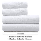 Jogo De Toalhas Banho E Rosto Romance 100 Algodão Aveludada D