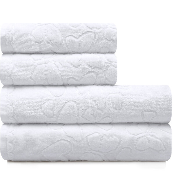 Jogo De Toalhas Banho E Rosto Romance 100 Algodão Aveludada D