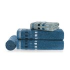 Jogo De Toalhas Banho Karsten Calera Azul Índigo 4 Peças Algo
