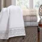 Jogo De Toalhas Com Renda 5 Peças Em Algodão 500g/m² Buettner