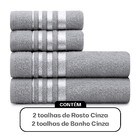 Jogo De Toalhas De Algodão 4 Peças Banho E Rosto Karsten - Em