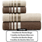 Jogo De Toalhas De Algodão 4 Peças Banho E Rosto Karsten - Em