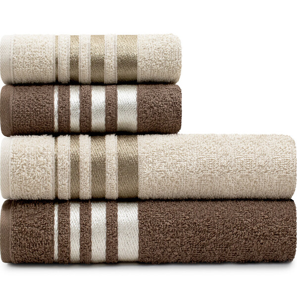 Jogo De Toalhas De Algodão 4 Peças Banho E Rosto Karsten - Em