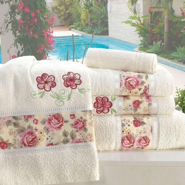 Jogo De Toalhas De Banho 05 Peças Palha