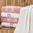 Jogo De Toalhas De Banho Bordado 5 Peças Rosê