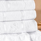 Jogo De Toalhas De Banho Bordado Florença 5 Peças Branco