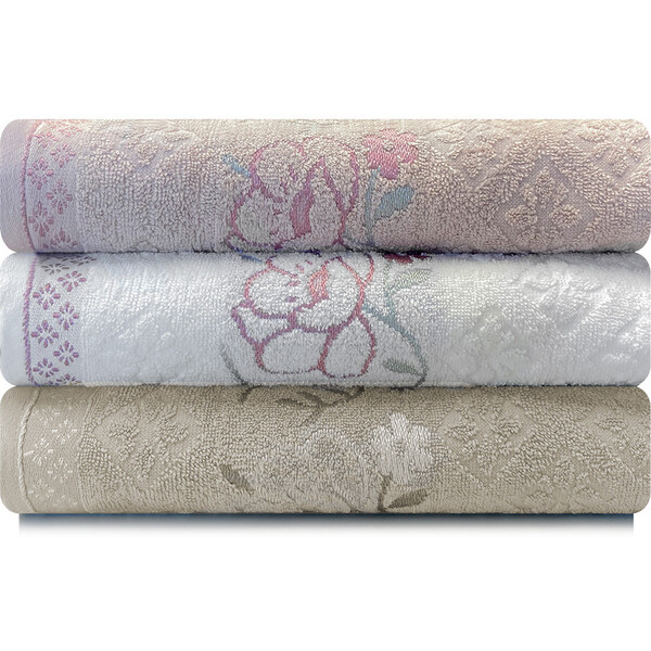 Jogo De Toalhas De Banho Yuna 100 Algodão 3 Peças Karsten