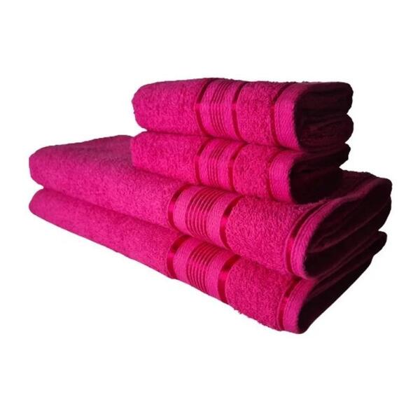 Jogo De Toalhas Egito Luxo 2 Banho 2 Rosto Rosa
