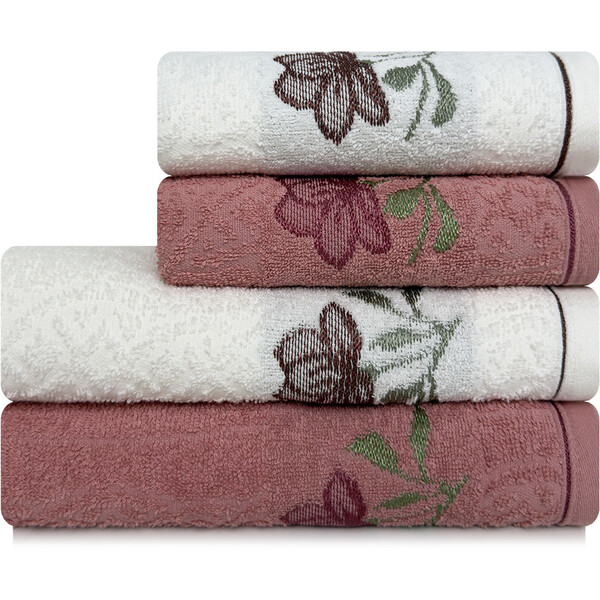 Jogo De Toalhas Encanto Com 4 Peças Banho E Rosto Em Algodão