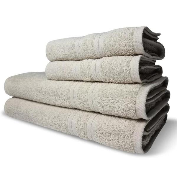 Jogo De Toalhas Luxo 4 Pçs Lisboa 2 Banho 2 Rosto Bege