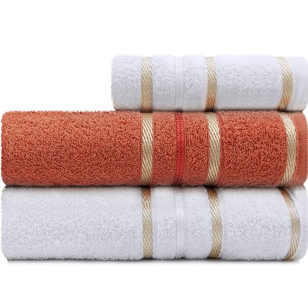 Jogo De Toalhas Solare Banhão + Rosto 3 Peças Algodão Atlânti