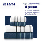 Jogo De Toalhas Teka Lumiere 5 Peças 2 Banho E 2 Rosto Azul R