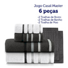 Jogo De Toalhas Teka Lumiere 6 Peças 2 Banho E 2 Rosto  Preto