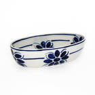 Jogo De Travessas  Floral Com 4 Peças  Feito E Pintado A Mão