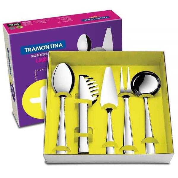 Jogo De Utensílios 5 Peças Aço Inox  Laguna Tramontina