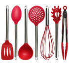 Jogo De Utensílios De Silicone Com Cabo Inox Conjunto Escumad