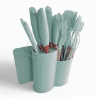 Jogo De Utensílios Para Cozinha 19 Peças Em Silicone Com Cabo