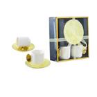 Jogo De Xícara 4 Peças Para Café Porcelana Alça De Asa 80ml -