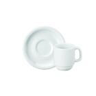 Jogo De Xícara Café Com Pires 30 Peças Cilíndrica Branca Porc