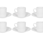 Jogo De Xícara Com Pires Para Café Melamina Branca 6 Unidades