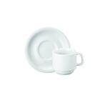 Jogo De Xícara De Chá Com Pires 24 Peças Cilíndrica Branca Po